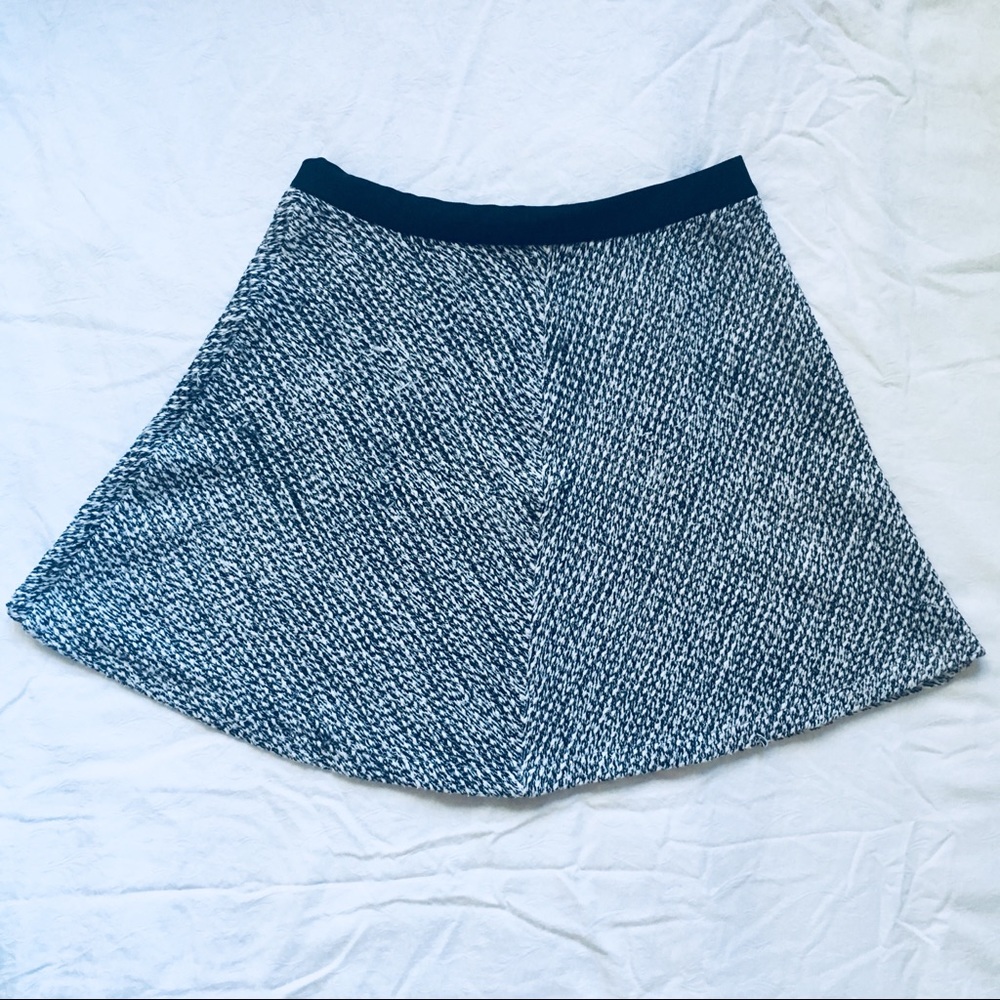 LOFT Black and White Weave Skirt